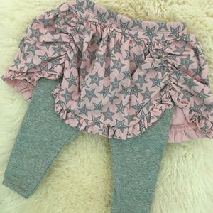 Paperwings Leggings skirt in pink and grey